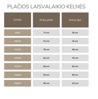 Kelnių išmatavimai