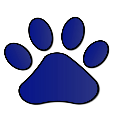 Animal paw in blue