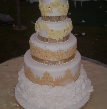 a cake with a cake topperf and a cake topperf