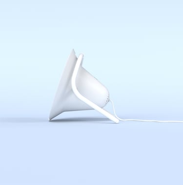 dream machine, lampe a hypnose. Vue de côté. Christophe MEunier à Nantes