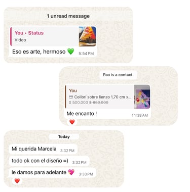Imagen que muestra una selección de cuadros decorativos y chaquetas de jean personalizadas, destacando la diversidad en arte 