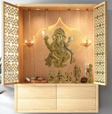 Ganesh wall art in pooja room