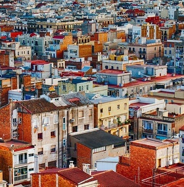 a cityscape of many buildings and buildings
