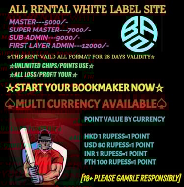 ONLINE CRICKET BETTING ID AVAILABLE DL MDL SMDL MASTER ID SUPER MASTER ID ADMIN ID AVAILABLE