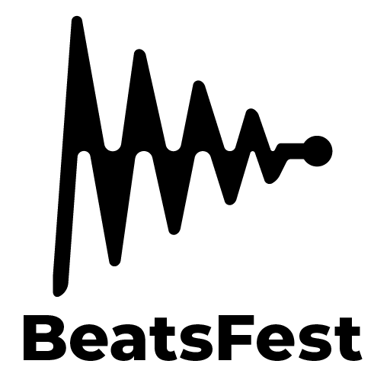 BeastFest black logo version - Black sound wave with "BeatsFest" written below in black text.