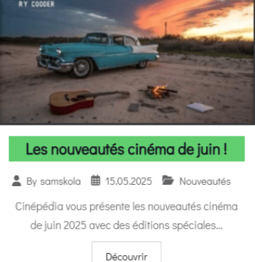 nouveautés juin cinépédia