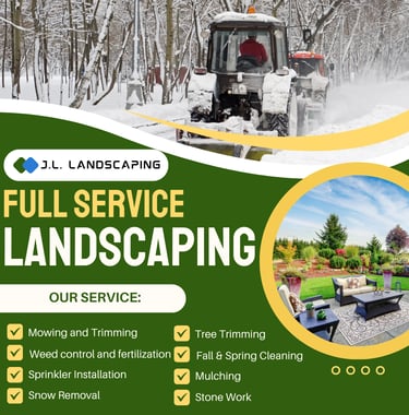 a flyer for a landscaped landscaped landscaped with a tractor