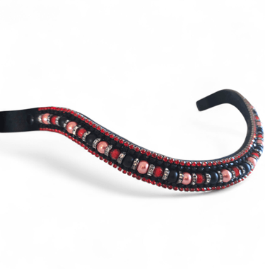 Frontriem van Moeders Mooiste Frontriemen, rood met zwart