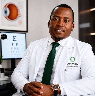 Experienced ophthalmologist at Optiview Specialised Eye Clinic providing expert eye care in Dodoma