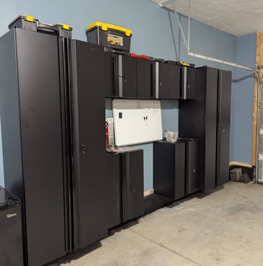 Custom garage storage cabinets installed Dayton OH