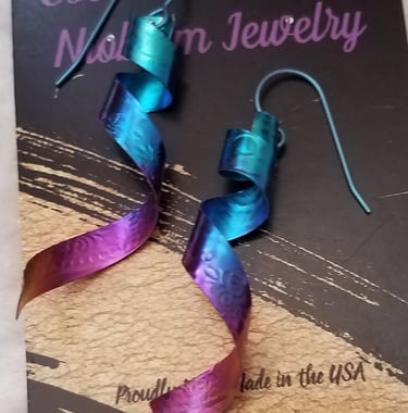 Titanium Niobium Spiral Coil Earrings