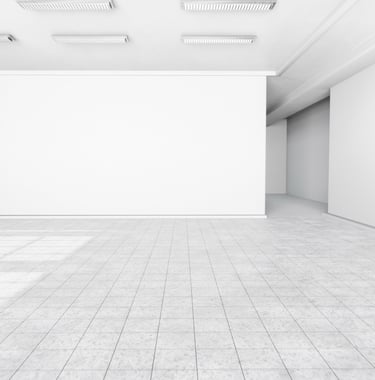 cloison pleine, espace professionnel, rénovation intérieure, finition lisse, murs blancs