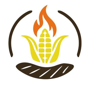Logotipo de pie de página de Del Maíz y Carne.