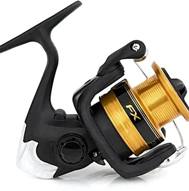 molinete-para-piaú-shimano-2500-preto-com-rotor-dourado.