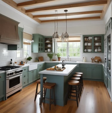 A dining area with a modern wooden table, black chairs, and airy surroundings emphasizing simplicity