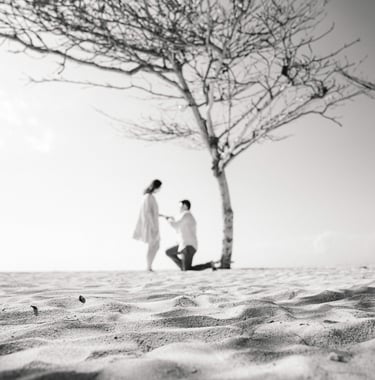 Kneeling proposal moment at Sofitel Nusa Dua Beach Bali