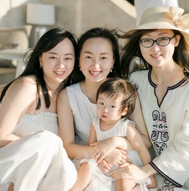Stefy family enjoying a warm indoor moment at Renaissance Uluwatu Bali