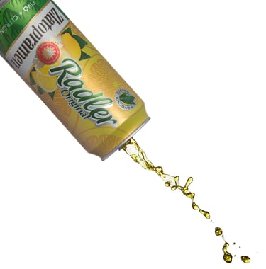 Can of drink pouring out