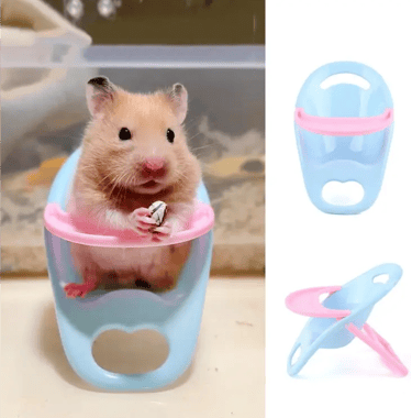 Silla de hámster con bandeja, color azul con rosa