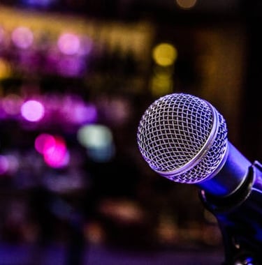 microphone at karaoke bar