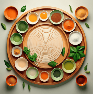 A plate filled with a variety of foods, depicting a feast to enjoy