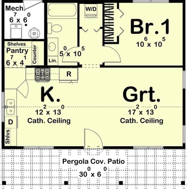1 bhk floor plan