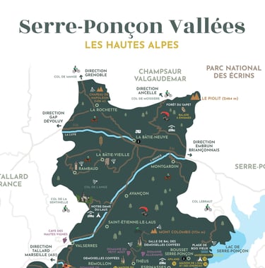 Carte touristique des activités de Serre-Ponçon vallées