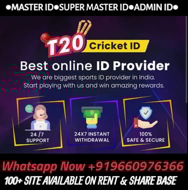 ONLINE CRICKET BETTING ID AVAILABLE DL MDL SMDL MASTER ID SUPER MASTER ID ADMIN ID AVAILABLE