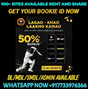 ONLINE CRICKET BETTING ID AVAILABLE DL MDL SMDL MASTER ID SUPER MASTER ID ADMIN ID AVAILABLE