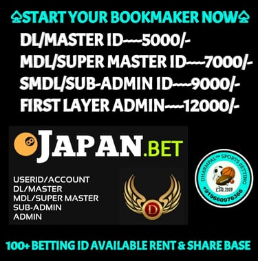 ONLINE CRICKET BETTING ID AVAILABLE DL MDL SMDL MASTER ID SUPER MASTER ID ADMIN ID AVAILABLE