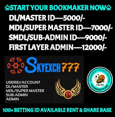 ONLINE CRICKET BETTING ID AVAILABLE DL MDL SMDL MASTER ID SUPER MASTER ID ADMIN ID AVAILABLE