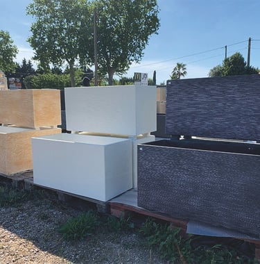 pot en béton bac, jardinière