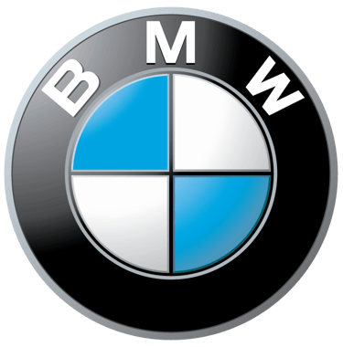 Logo officiel BMW rond noir, bleu et blanc, emblème emblématique de la marque