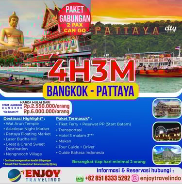 tur murah thailand, tur bangkok pattaya, tour belanja bangkok, tur hemat thailan, pattaya beach tour
