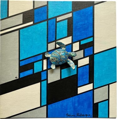 Toile tableau lampe Ligne couleurs maxime Risbourque