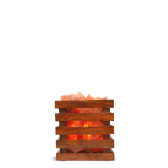 Large rectangular Himalayan pink salt slab on iron holder