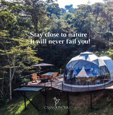 Cerca de la naturaleza en Casa Quincha Glampoing