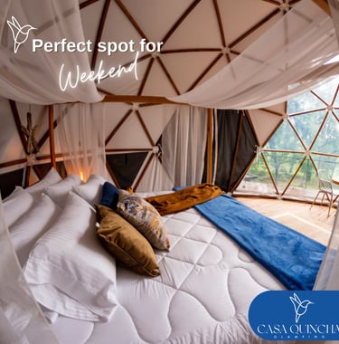 Habitacion de lujo en Casa Quincha Glamping cerca de Bogota en clima templado