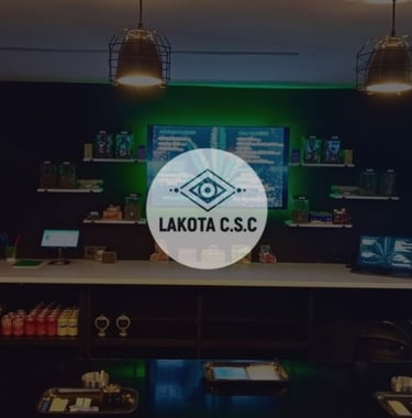  Interior moderno de Lakota C.S.C. con barra y decoración iluminada