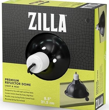 Zilla 8.5" Reptile Premium Heat Lamp Reflector Dome Fixture