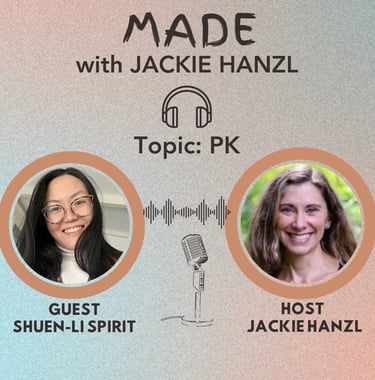 PODCAST GUEST, INTERVIEW, JACKIE HANZL, BATIK ARTIST, SHUENLISPIRIT, NEW YORK, PK, MOVIE, BEESWAX