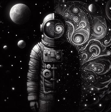 Fractal Dualism Astronaut | Space Art | simcaart.com