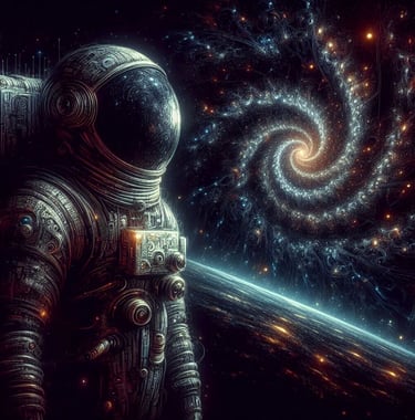 Galactic spiral astronaut portrait | simcaart.com