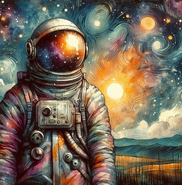 Starry sky Astronaut | simcaart.com