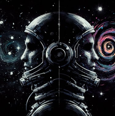 Binary Astronaut portrait | simcaart.com