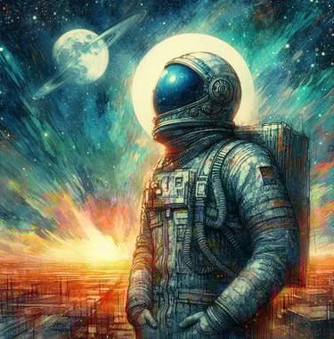 Cool Astronaut portrait | simcaart.com