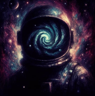 Spiral astronaut art | simcaart.com
