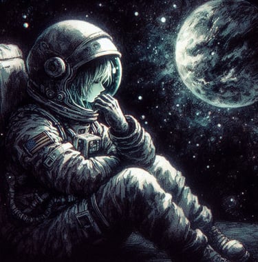 Mysteries of the cosmos, spacewoman | simcaart.com
