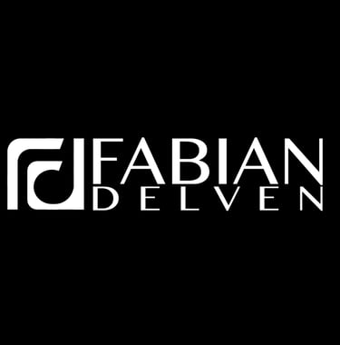 a black and white logo with the word fabian delven