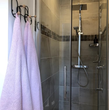 Douche, Chambre d'hôte , Plazac, Périgord, Dordogne, France.
